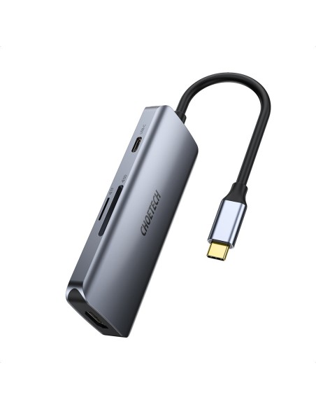 Daugiafunkcis USB HUB Type C – 3xUSB kortelių skaitytuvas SD ir TF HDMI 4K 7in1 pilka Daugiafunkcis USB HUB Type C – 3xUSB kortelių skaitytuvas SD ir TF HDMI 4K 7in1 pilka
