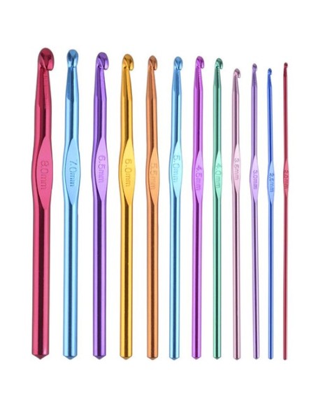 12 vnt nėrimo kabliukų rinkinys.