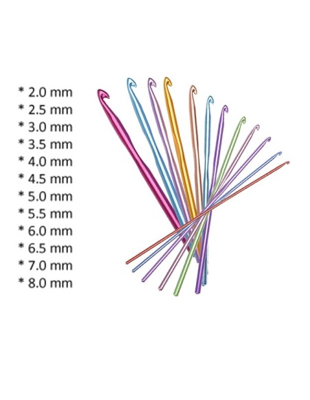 12 vnt nėrimo kabliukų rinkinys.