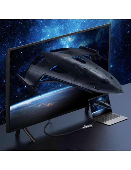 Daugiafunkcis USB HUB Type C – 3xUSB kortelių skaitytuvas SD ir TF HDMI 4K 7in1 pilka Daugiafunkcis USB HUB Type C – 3xUSB kortelių skaitytuvas SD ir TF HDMI 4K 7in1 pilka