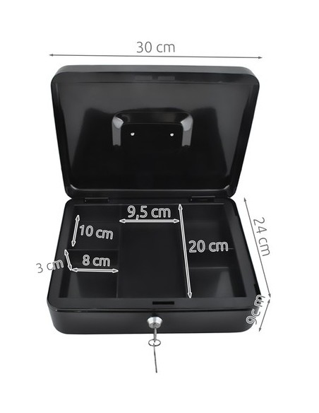 Didelė juoda pinigų dėžutė