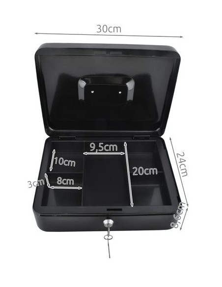 Didelė juoda pinigų dėžutė