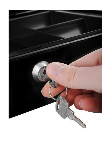 Didelė juoda pinigų dėžutė