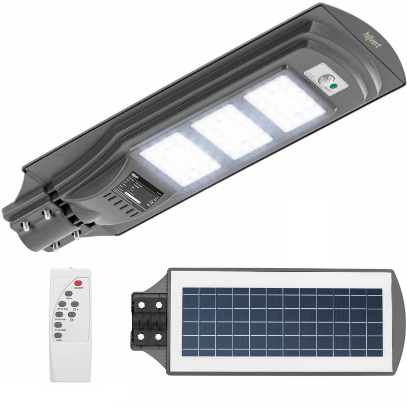 Saulės gatvių šviestuvas su judesio ir prieblandos jutikliu 60 x LED 300 W PILOT