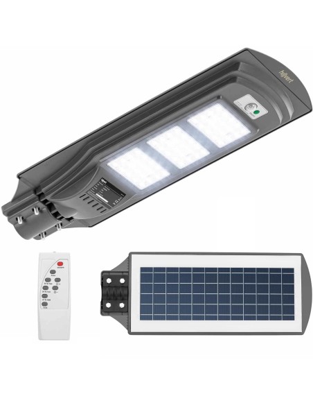 Saulės gatvių šviestuvas su judesio ir prieblandos jutikliu 60 x LED 300 W PILOT Saulės gatvių šviestuvas su judesio ir prieblandos jutikliu 60 x LED 300 W PILOT