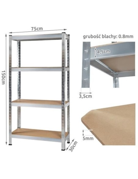 Sandėlio lentyna 150x75x30