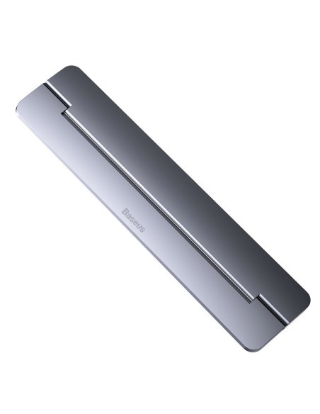 Nešiojamojo kompiuterio stovas MacBook itin plonas sulankstomas lipnus aliuminis tamsiai pilkas Nešiojamojo kompiuterio stovas MacBook itin plonas sulankstomas lipnus aliuminis tamsiai pilkas