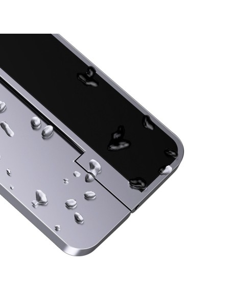 Nešiojamojo kompiuterio stovas MacBook itin plonas sulankstomas lipnus aliuminis tamsiai pilkas Nešiojamojo kompiuterio stovas MacBook itin plonas sulankstomas lipnus aliuminis tamsiai pilkas