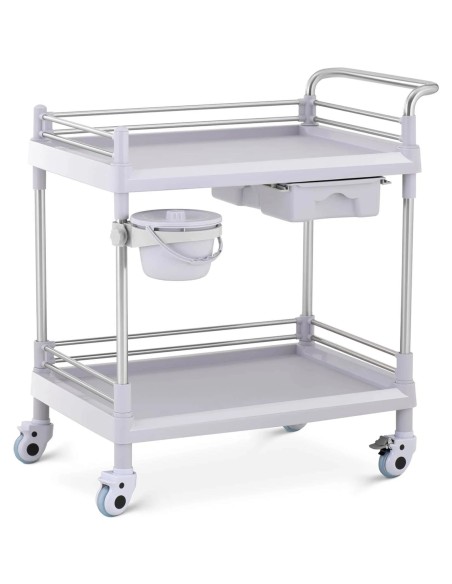 Kosmetikos procedūrų laboratorinis vežimėlis 2 lentynos 1 stalčius 82 x 52 x 91 cm 20 kg Kosmetikos procedūrų laboratorinis vežimėlis 2 lentynos 1 stalčius 82 x 52 x 91 cm 20 kg