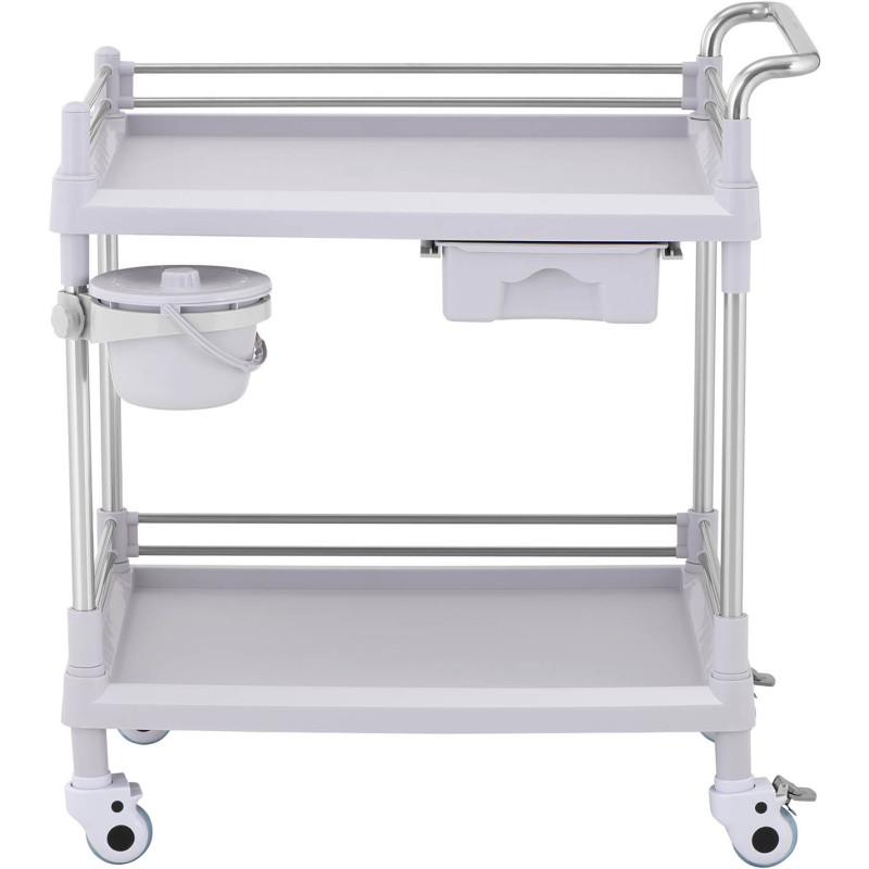 Kosmetikos procedūrų laboratorinis vežimėlis 2 lentynos 1 stalčius 82 x 52 x 91 cm 20 kg