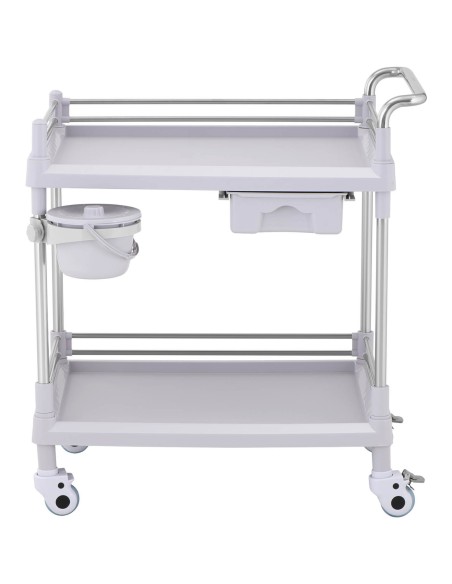 Kosmetikos procedūrų laboratorinis vežimėlis 2 lentynos 1 stalčius 82 x 52 x 91 cm 20 kg Kosmetikos procedūrų laboratorinis vežimėlis 2 lentynos 1 stalčius 82 x 52 x 91 cm 20 kg
