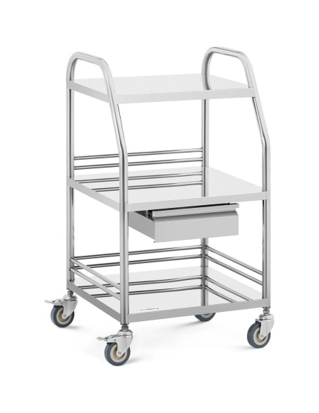 Kosmetinio gydymo laboratorinis vežimėlis STEEL 3 lentynos 1 stalčius 49 x 36 x 85 cm 30 kg Kosmetinio gydymo laboratorinis vežimėlis STEEL 3 lentynos 1 stalčius 49 x 36 x 85 cm 30 kg