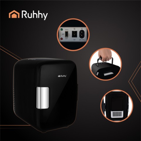 4L kelioninis šaldytuvas - juodas