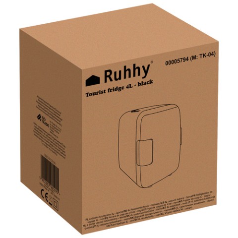 4L kelioninis šaldytuvas - juodas