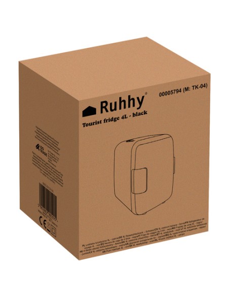 4L kelioninis šaldytuvas - juodas