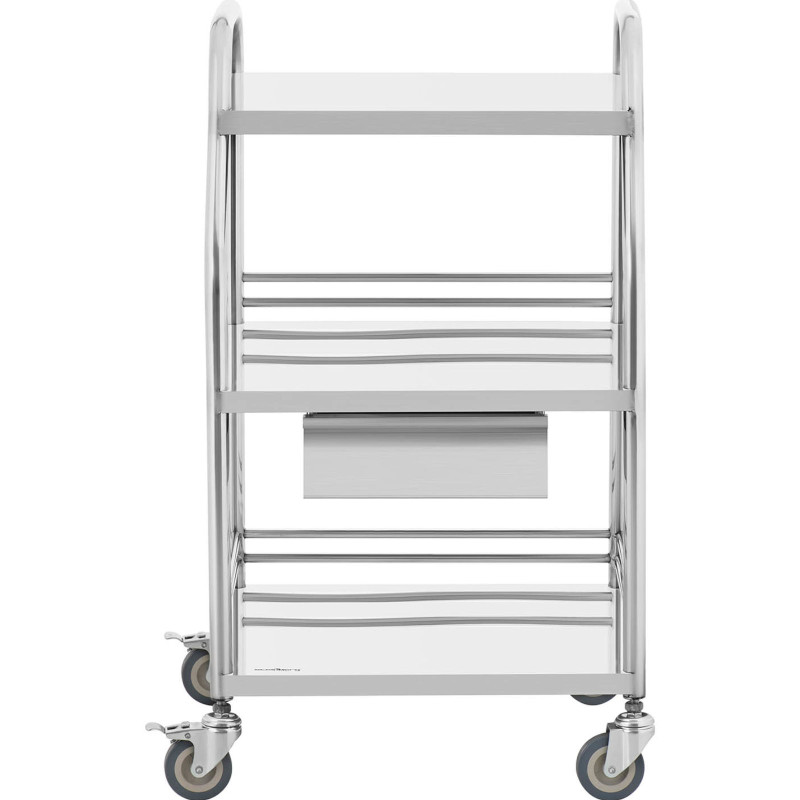 Kosmetinio gydymo laboratorinis vežimėlis STEEL 3 lentynos 1 stalčius 49 x 36 x 85 cm 30 kg