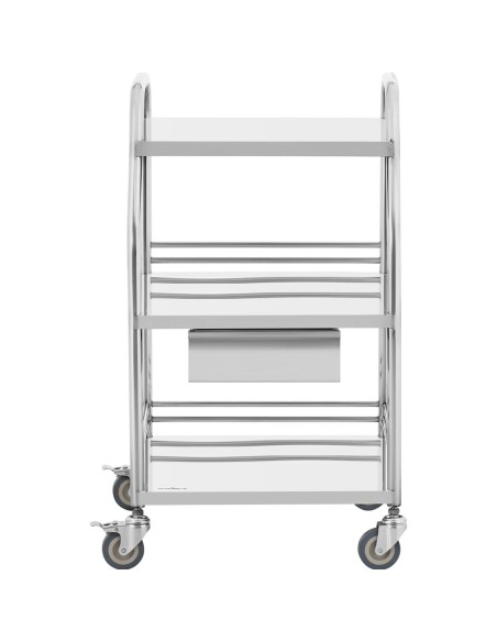 Kosmetinio gydymo laboratorinis vežimėlis STEEL 3 lentynos 1 stalčius 49 x 36 x 85 cm 30 kg Kosmetinio gydymo laboratorinis vežimėlis STEEL 3 lentynos 1 stalčius 49 x 36 x 85 cm 30 kg