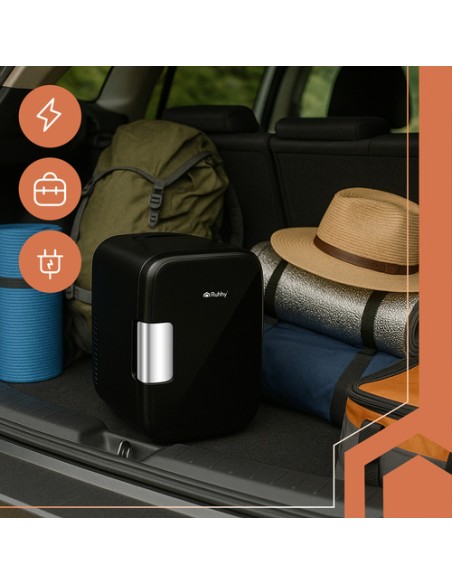 4L kelioninis šaldytuvas - juodas