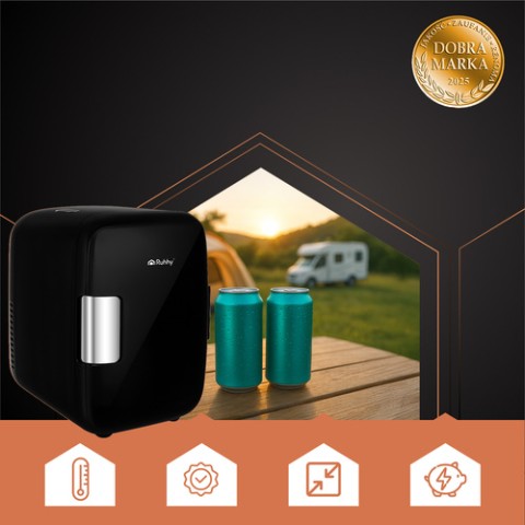 4L kelioninis šaldytuvas - juodas