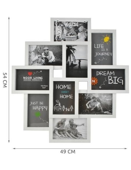 10 nuotraukų rėmelis – baltas