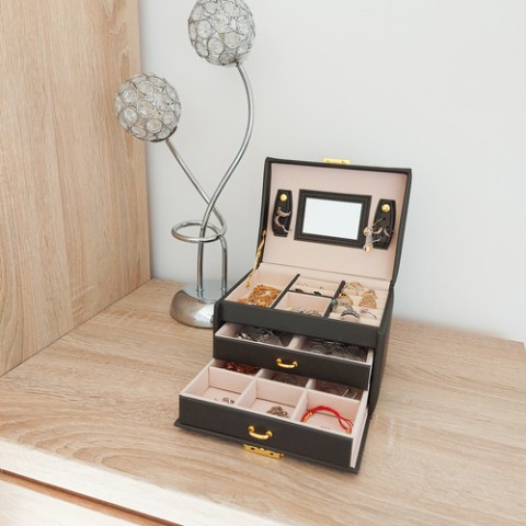 Papuošalų dėžutė/ dėklas - juodas