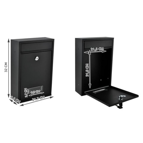 S6237 pašto dėžutė - juoda