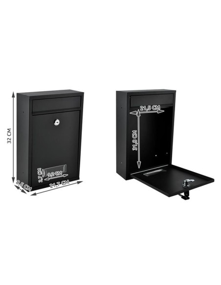 S6237 pašto dėžutė - juoda