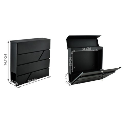 Pašto dėžutė S6238 – antracitinė