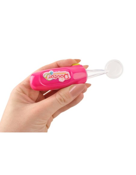 Mažas gydytojo komplektas - rožinis vežimėlis