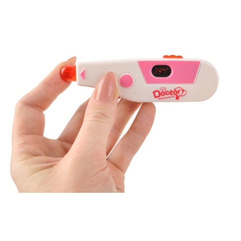 Mažas gydytojo komplektas - rožinis vežimėlis