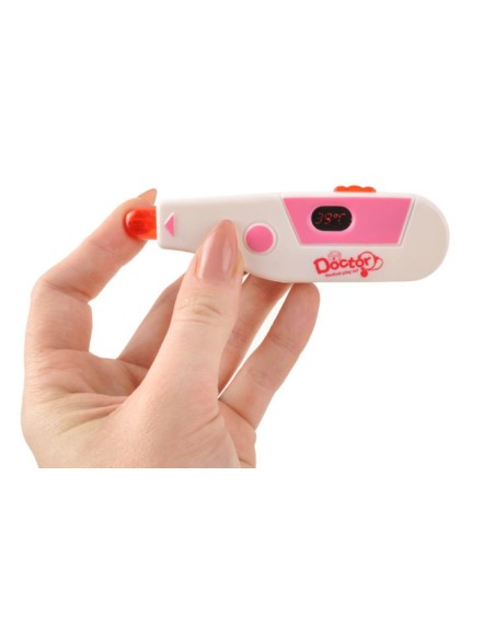 Mažas gydytojo komplektas - rožinis vežimėlis