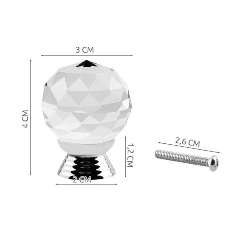 Krištolo baldų rankenėlė