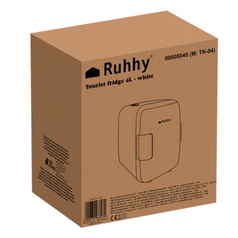4L kelioninis šaldytuvas - baltas