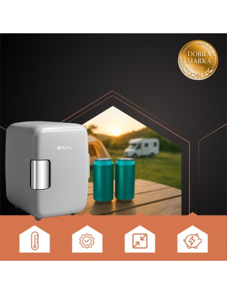 4L kelioninis šaldytuvas - baltas