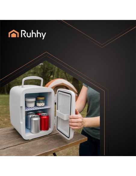 4L kelioninis šaldytuvas - baltas
