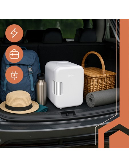 4L kelioninis šaldytuvas - baltas