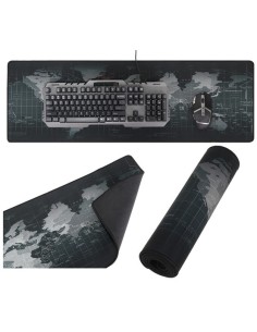 Pilka klaviatūra ir pelės kilimėlis