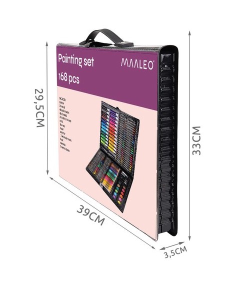 Tapybos rinkinys lagamine, 168 vnt, juodas