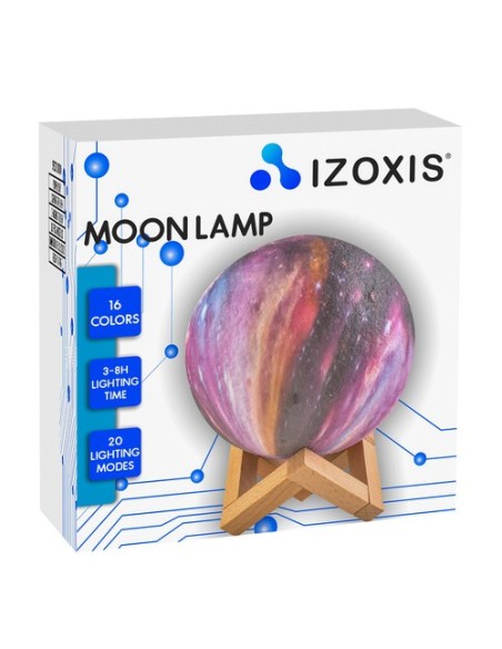 Naktinė lempa mėnulis 15cm 16 spalvų