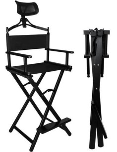 Aliuminio makiažo kėdė su galvos atrama