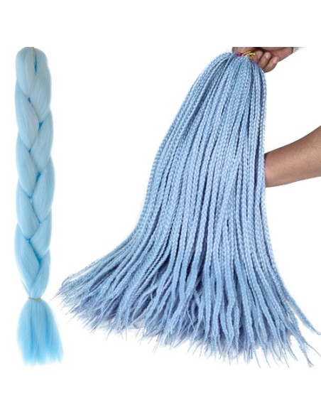 Sintetiniai plaukai pynėmis – mėlyni