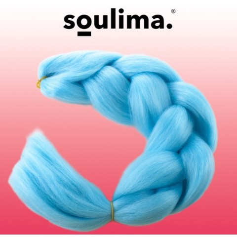 Sintetiniai plaukai pynėmis – mėlyni