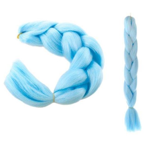 Sintetiniai plaukai pynėmis – mėlyni