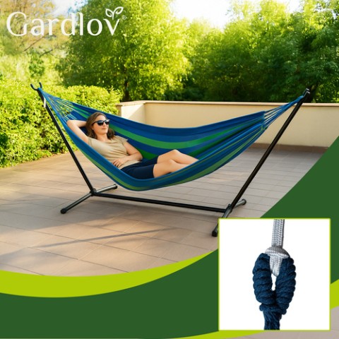 Sodo hamakas 200x150cm su rėmu