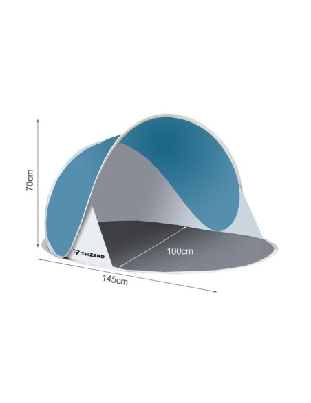 Paplūdimio palapinė 145x100x70cm - turkio spalvos - balta