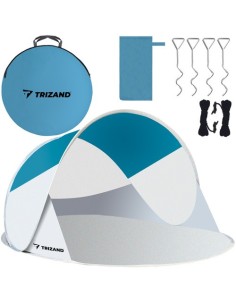 Paplūdimio palapinė 220x120x90cm - turkis - pilka