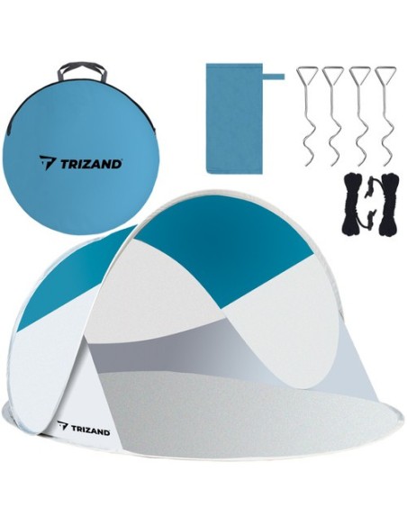 Paplūdimio palapinė 220x120x90cm - turkis - pilka