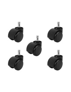 Biuro kėdžių ratai - 5 vnt - juodi