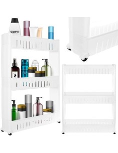 Mobili virtuvės lentyna ant ratukų, balta