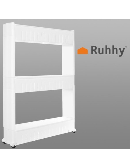 Mobili virtuvės lentyna ant ratukų, balta